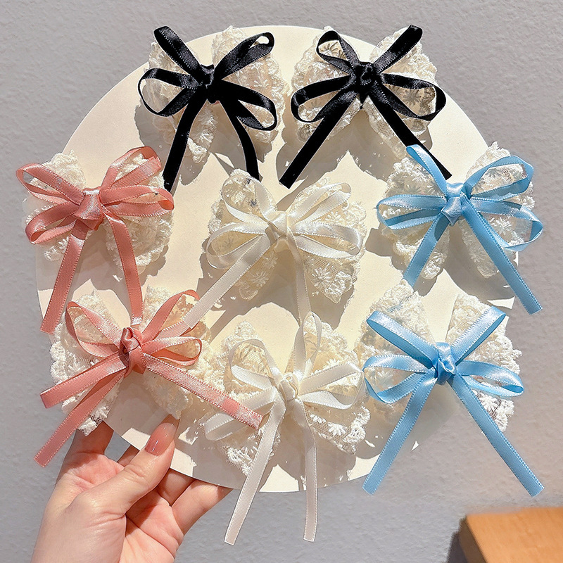 Lace Ribbon Trim - Jepit Rambut Busur Renda Elegan 2