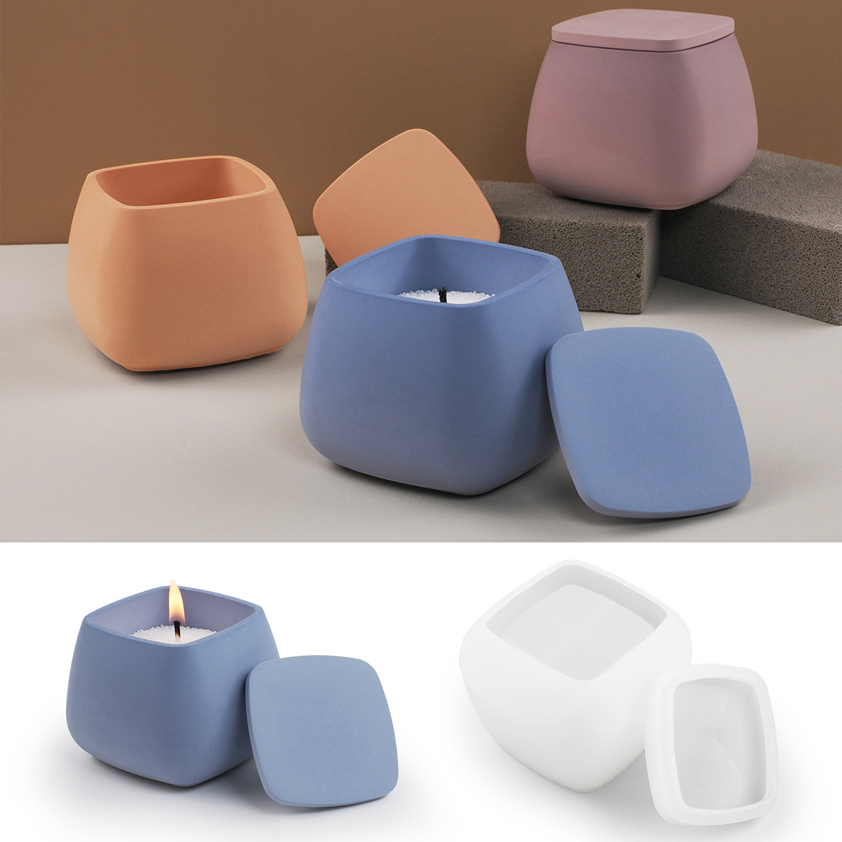 Craft Embellishment Storage - Stoples lilin persegi cetakan silikon DIY
