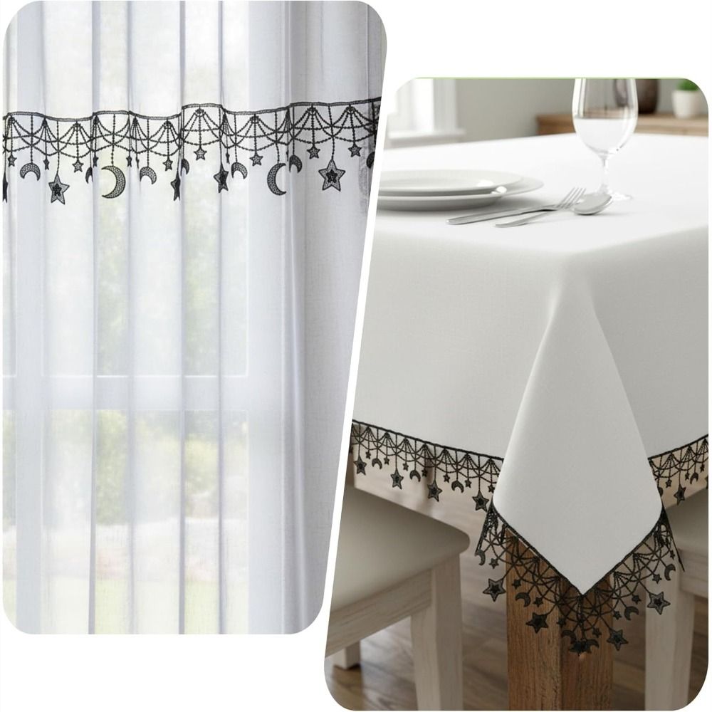 Lace Ribbon Trim - Perlengkapan Menjahit Pita Renda Hitam Putih