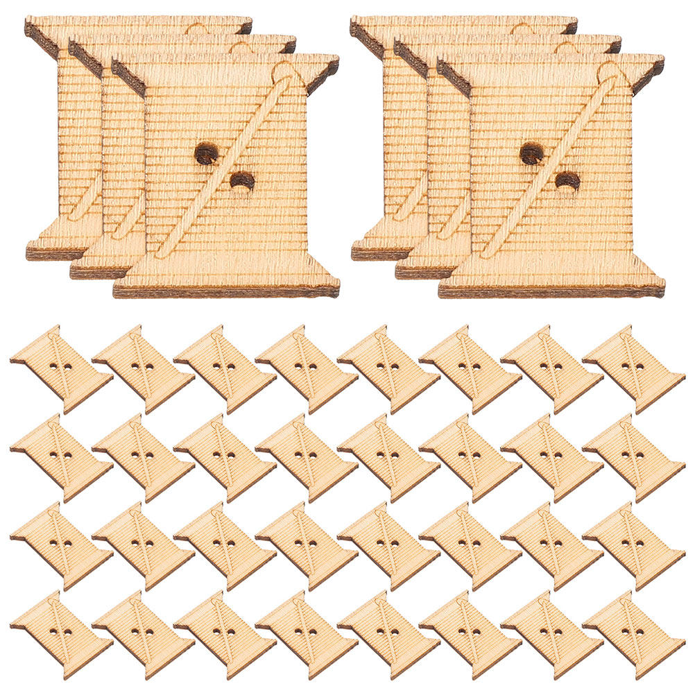 Embroidery Embellishments - 100Pcs Kartu Gulung Benang Bordir Kayu,