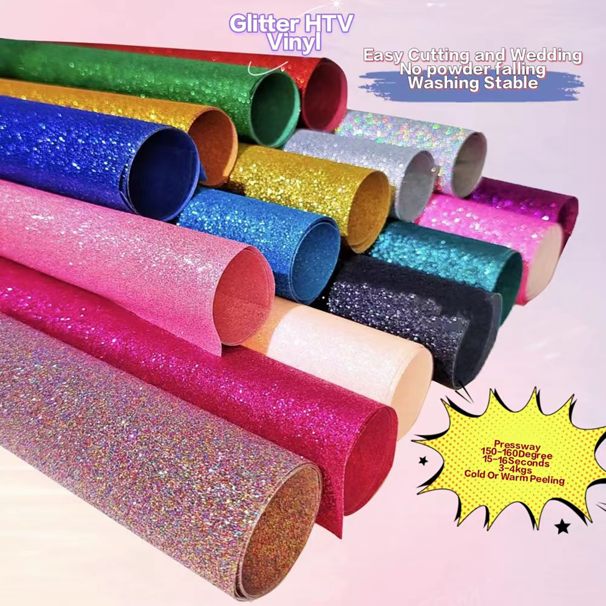 Glitter Vinyl Roll - CHEONET HTV --- Vinyl Transfer Panas