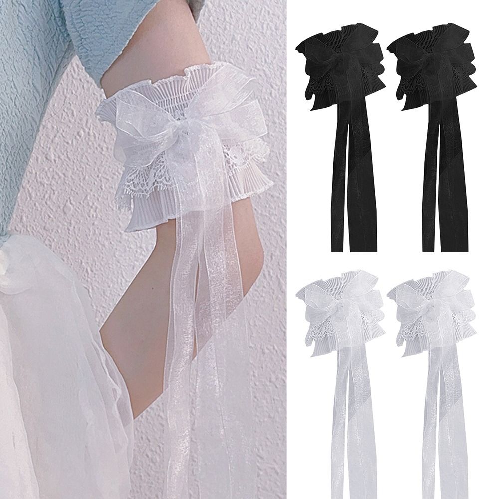 Lace Ribbon Trim - Penghangat lengan lengan ikatan simpul lengan