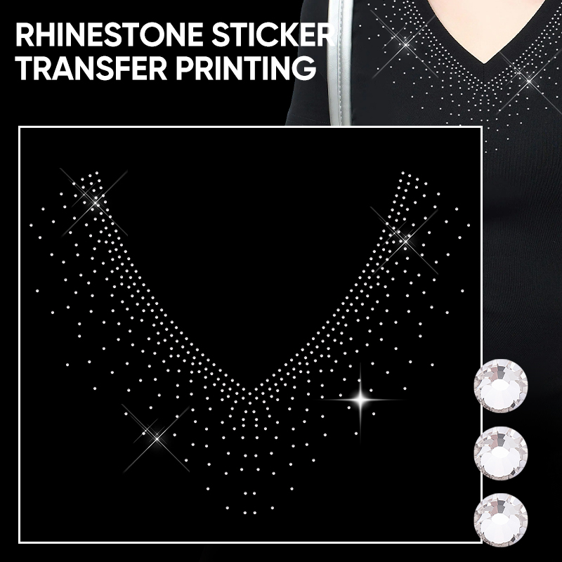 Glitter Vinyl Roll - QIAO 1/2/4/6Pcs Stiker Transfer Rhinestone V-Neck