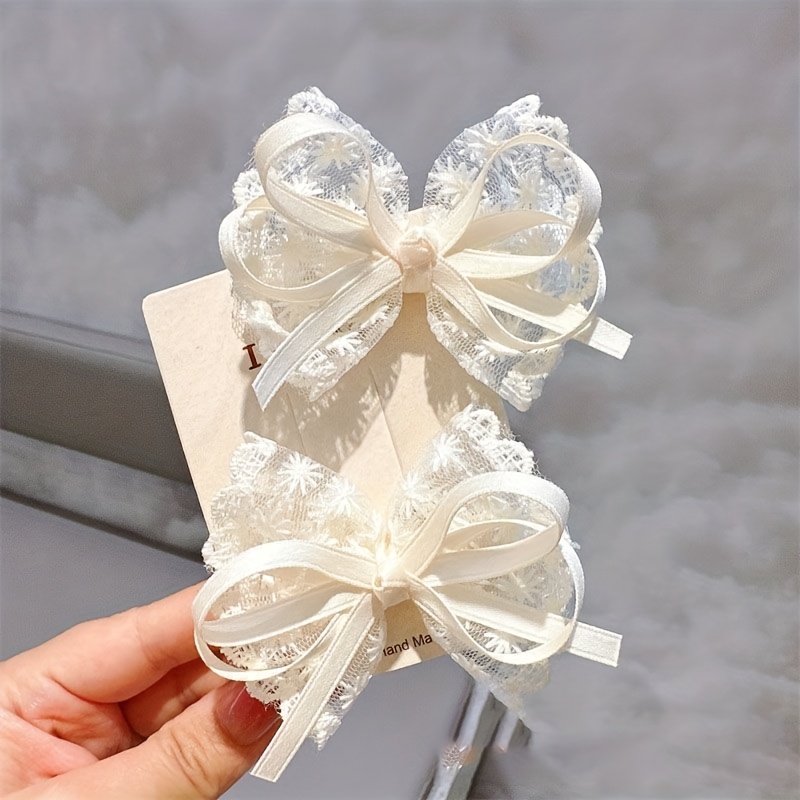 Jepit Rambut Busur Renda Elega - Lace Ribbon Trim ulasan dan harga