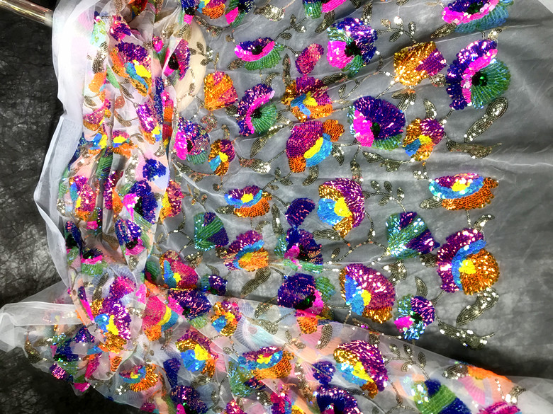 Payet Kristal Warna-warni Bung - Crystal Mesh Fabric ulasan dan harga