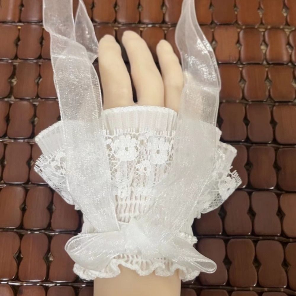 Lengan Palsu Berenda Gaya Loli - Lace Ribbon Trim ulasan dan harga