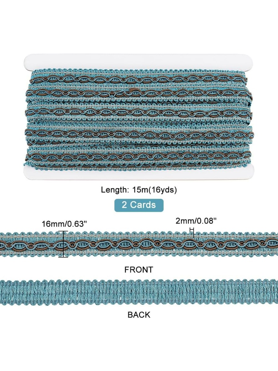 Pita Trim kepang biru 32 yard  - Fringe Ribbon Sewing ulasan dan harga