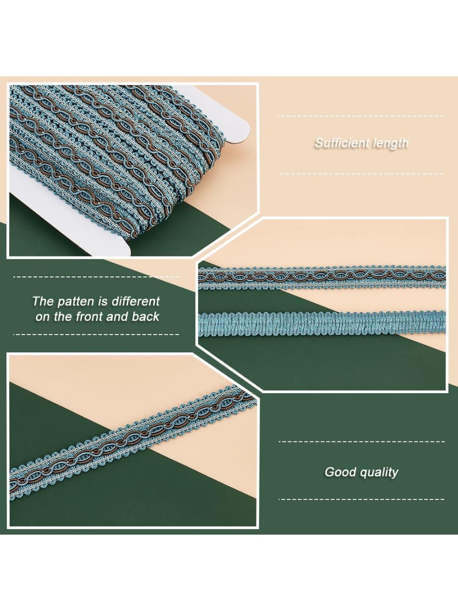 Pita Trim kepang biru 32 yard  - Fringe Ribbon Sewing ulasan dan harga