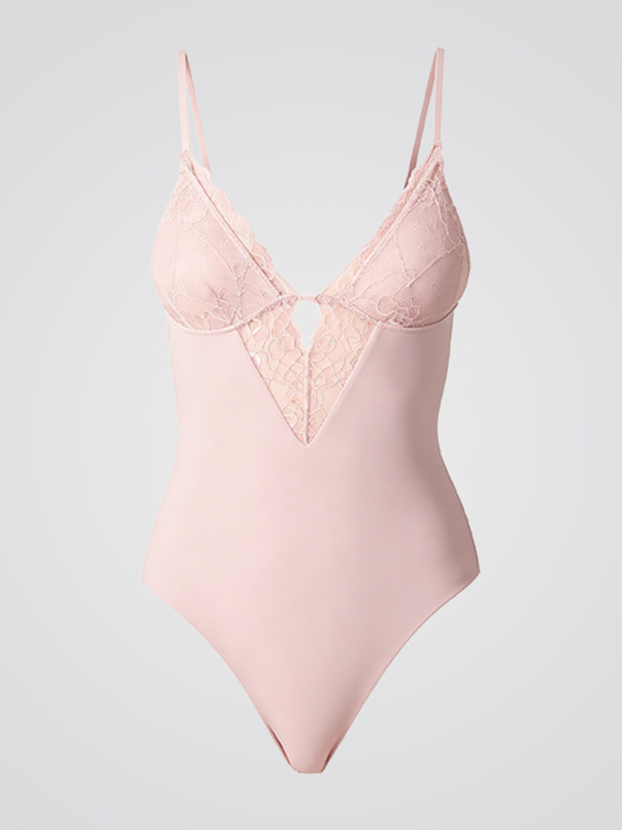 Bodysuit Wanita dengan Detail  - Elastic Lace Trim ulasan dan harga