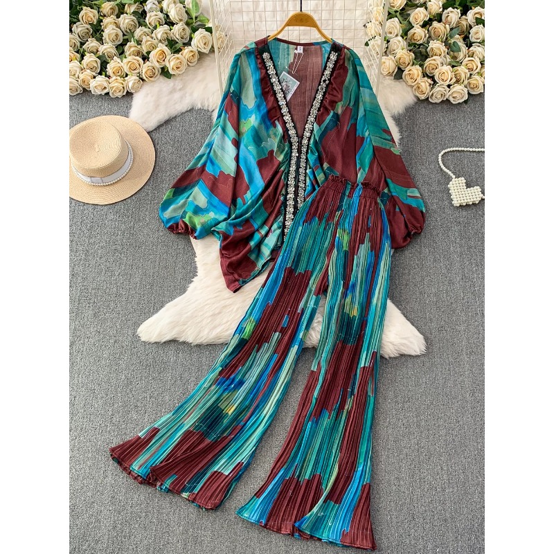 Setelan Dua Potong Wanita Moti - Elastic Lace Trim ulasan dan harga