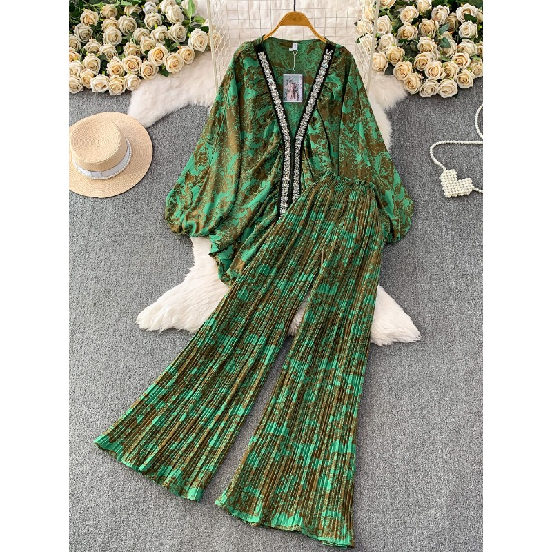 Setelan Dua Potong Wanita Moti - Elastic Lace Trim ulasan dan harga