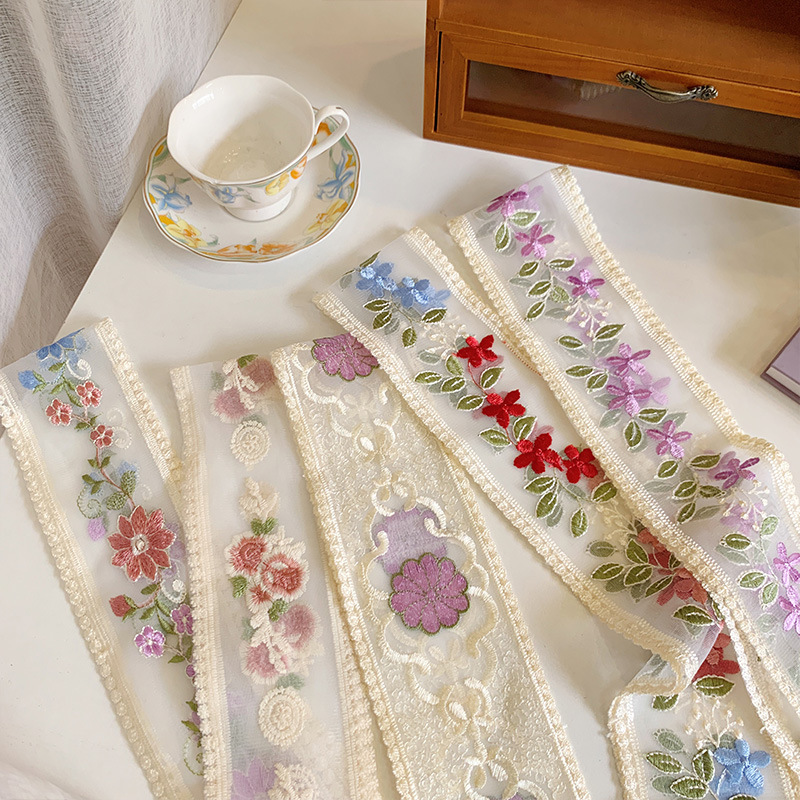 Pita bunga bordir renda 1 Yard - Lace Ribbon Trim ulasan dan harga