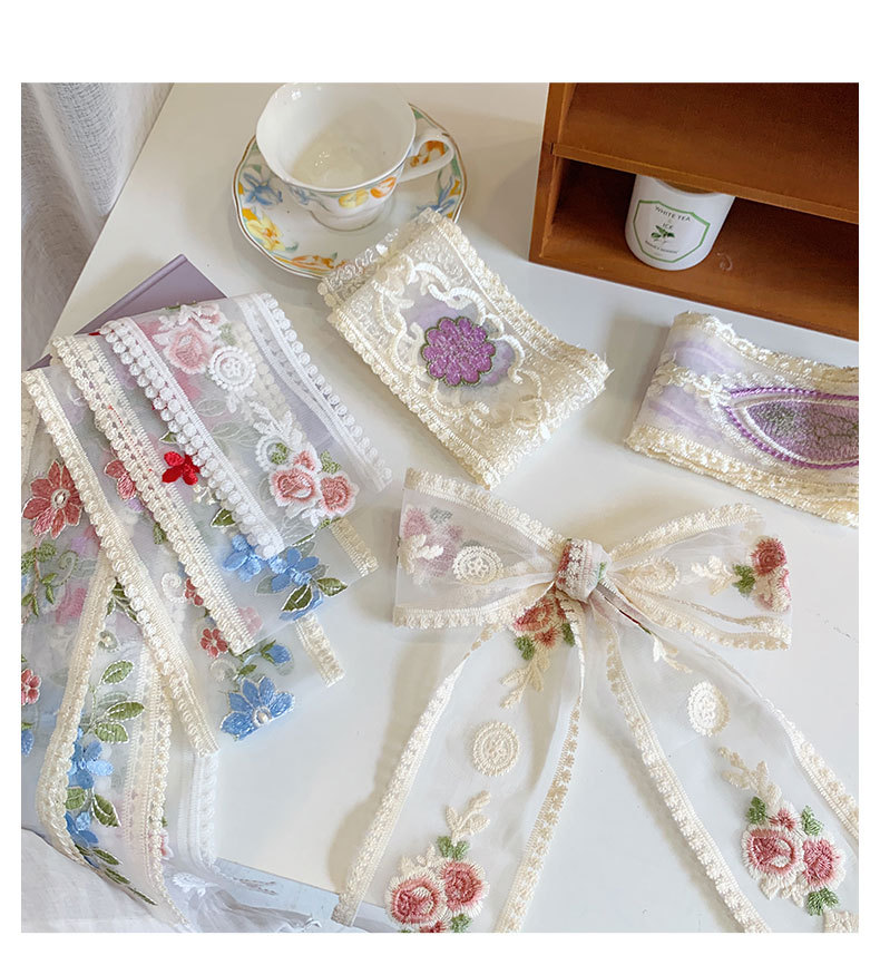 Pita bunga bordir renda 1 Yard - Lace Ribbon Trim ulasan dan harga