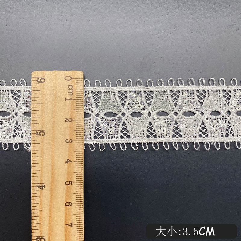 Kain Jahit Payet Trim Renda Pi - Lace Ribbon Trim ulasan dan harga