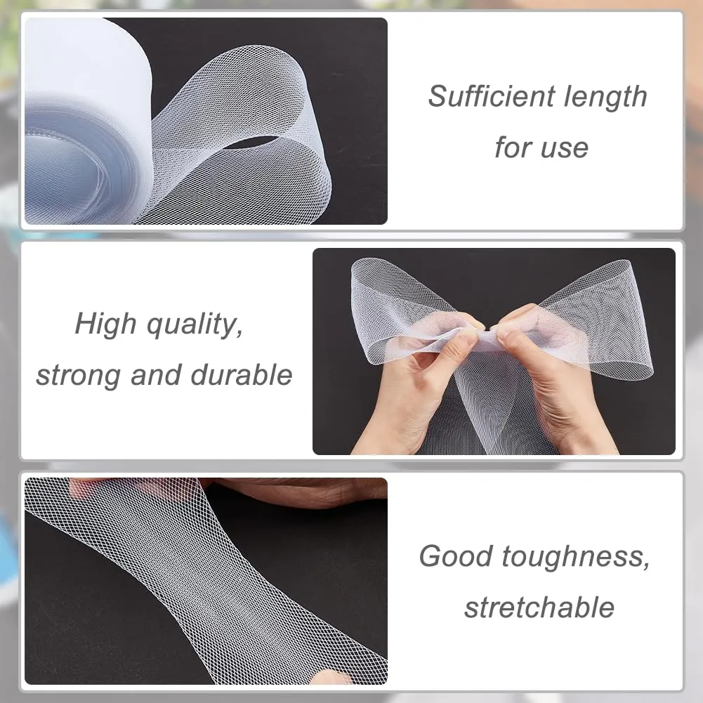 1-10cm Flat polos keras kaku k - Crystal Mesh Fabric ulasan dan harga
